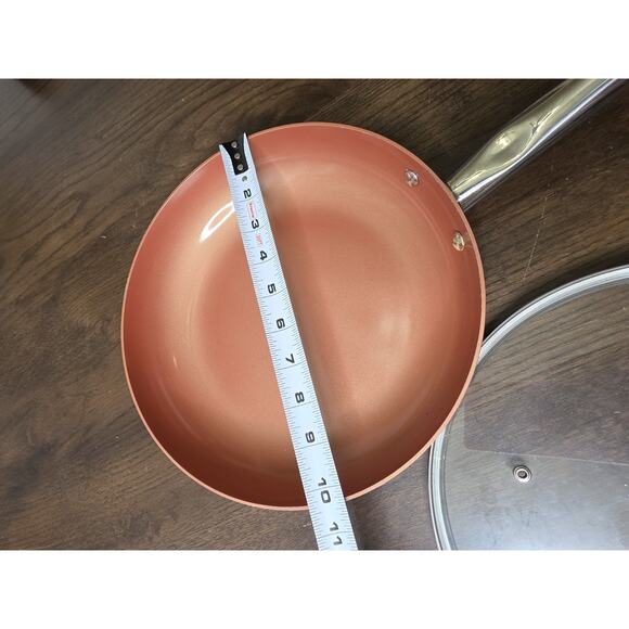 Copper Chef 10" Round Frying Pan w/ Glass Vented Lid Ceramic Non Stick Coating - Picture 12 of 16